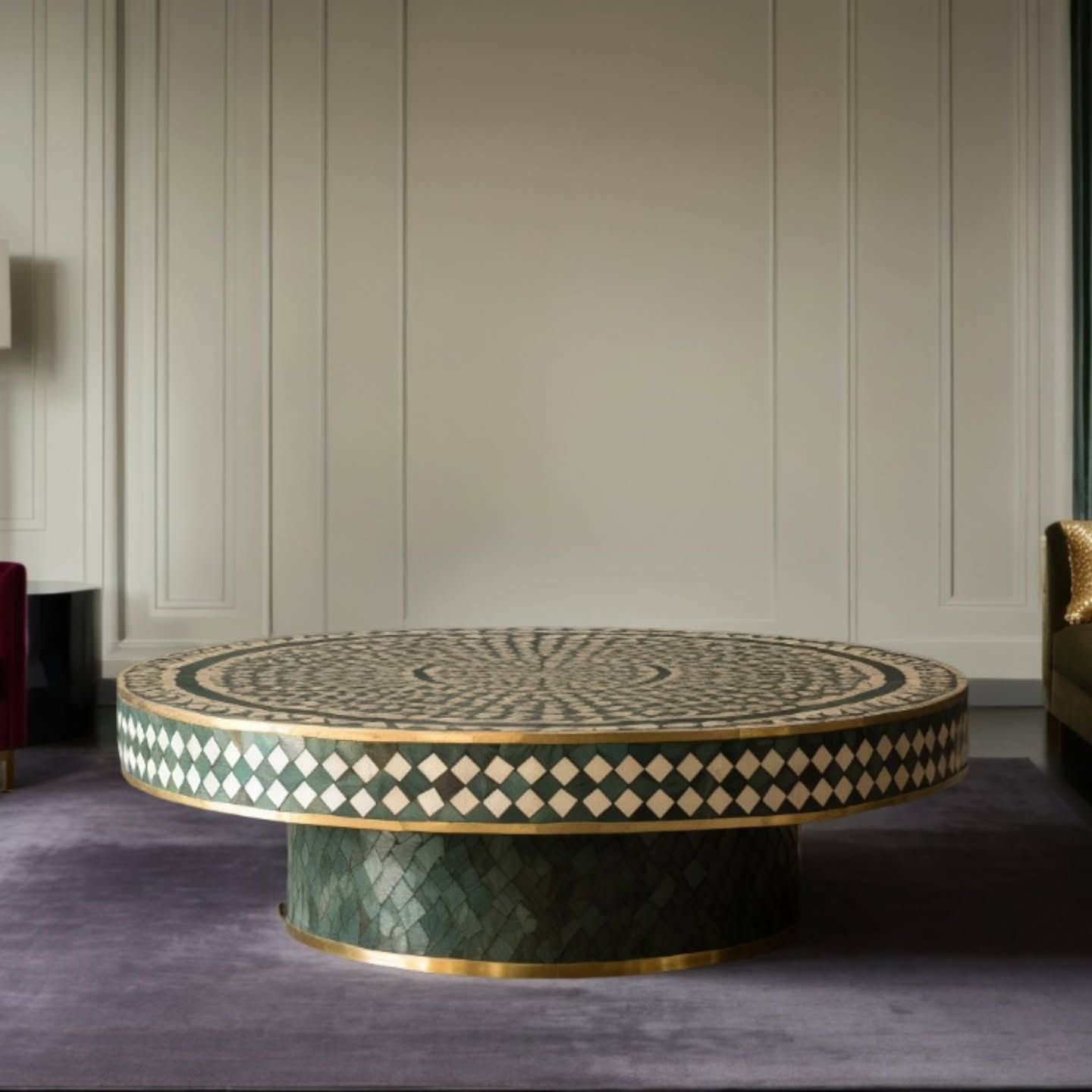 Realistic refined table surface and interior composition