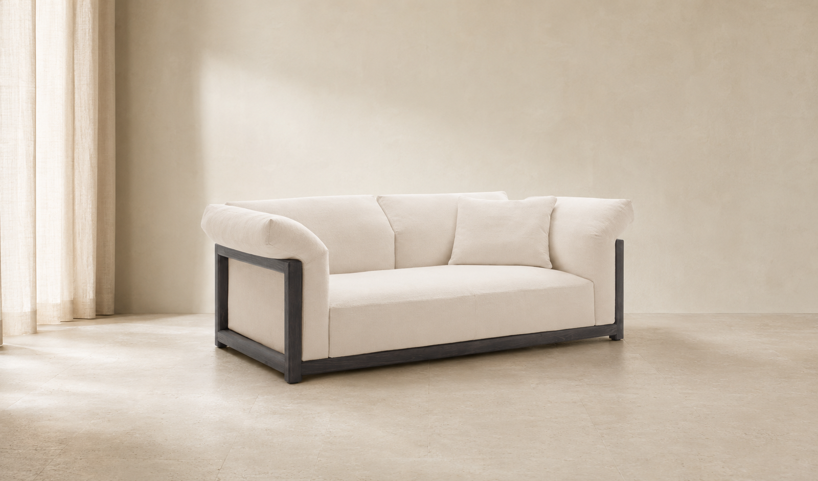 Elegant upholstered sofa by Tawakkal Interiors